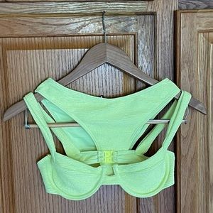 PrettyLittleThing ribbed fluorescent yellow bikini with under wire